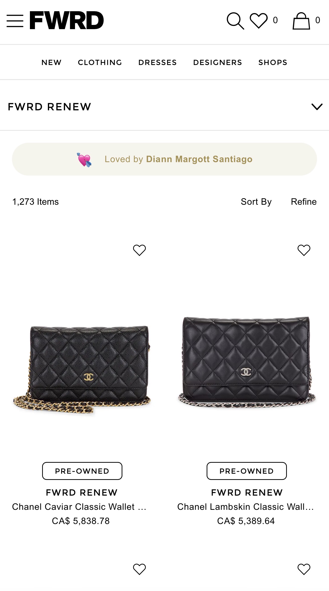 Preview of FWRD Renew’s pre-owned accessories